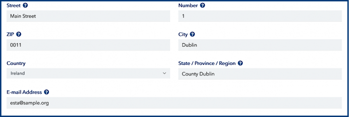 Home address in the ESTA application